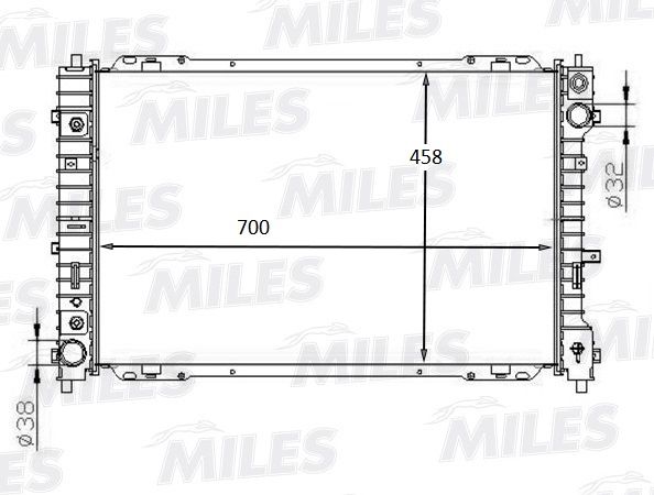 Радиатор, охлаждение двигателя MILES ACRB156