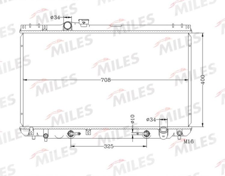 Радиатор, охлаждение двигателя MILES ACRB157