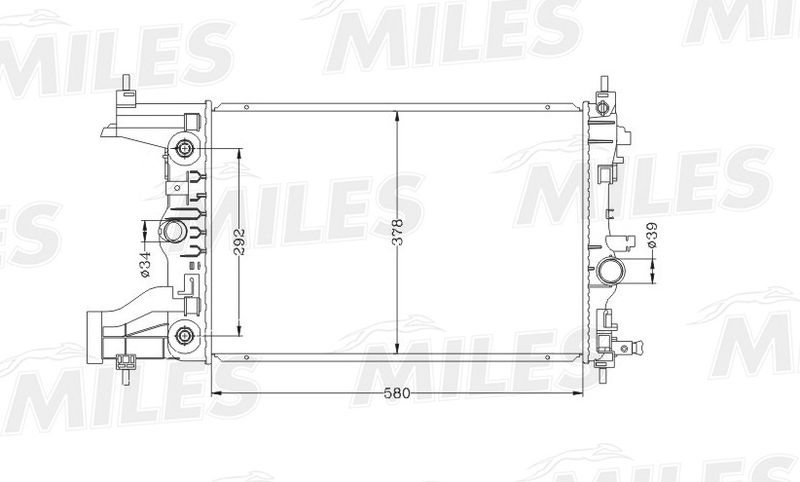 Радиатор, охлаждение двигателя MILES ACRB159