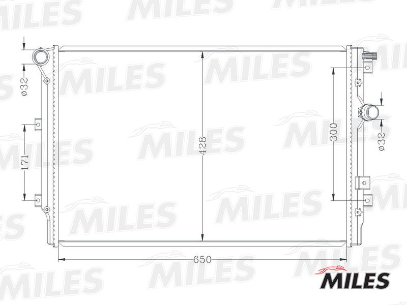 Радиатор, охлаждение двигателя MILES ACRB189
