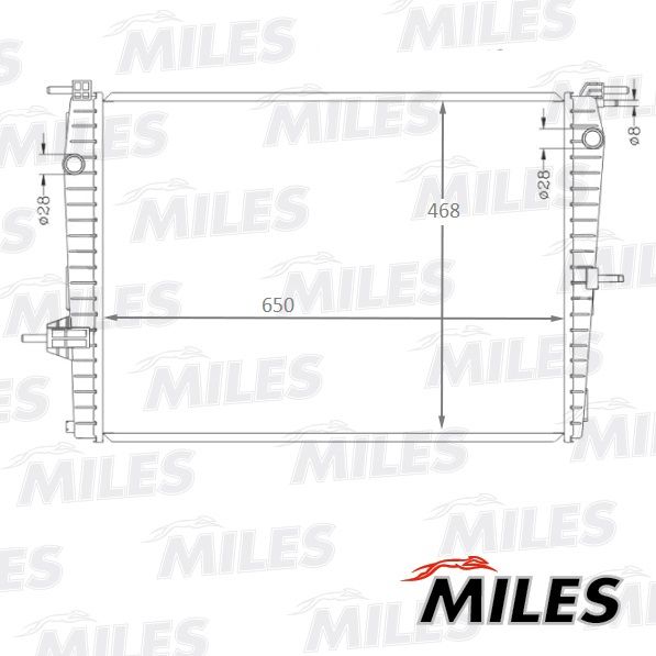 Радиатор, охлаждение двигателя MILES ACRB218