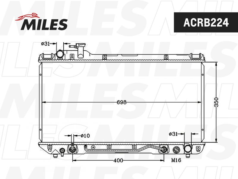 Радиатор, охлаждение двигателя MILES ACRB224