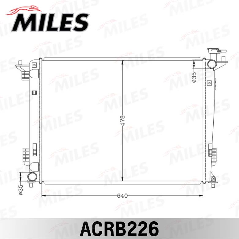 Радиатор, охлаждение двигателя MILES ACRB226