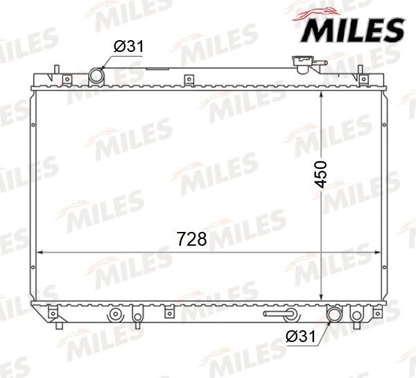 Радиатор, охлаждение двигателя MILES ACRB304