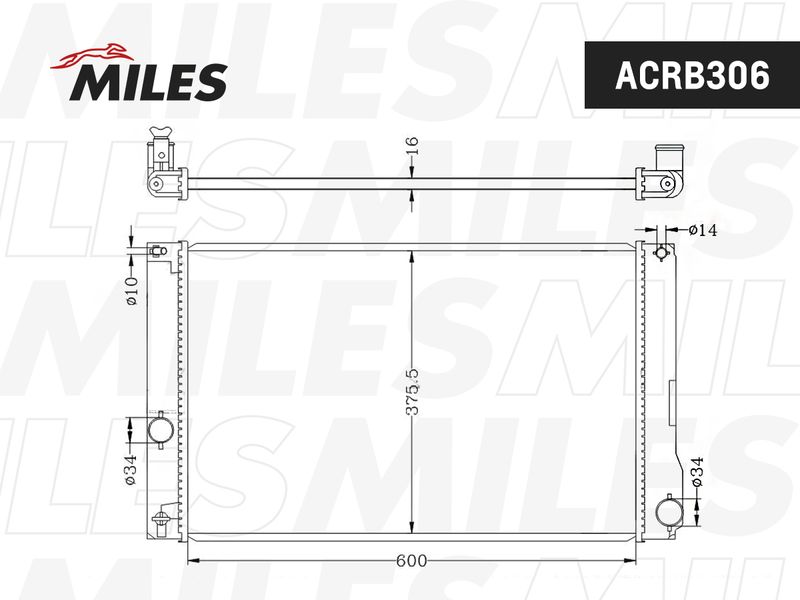Радиатор, охлаждение двигателя MILES ACRB306