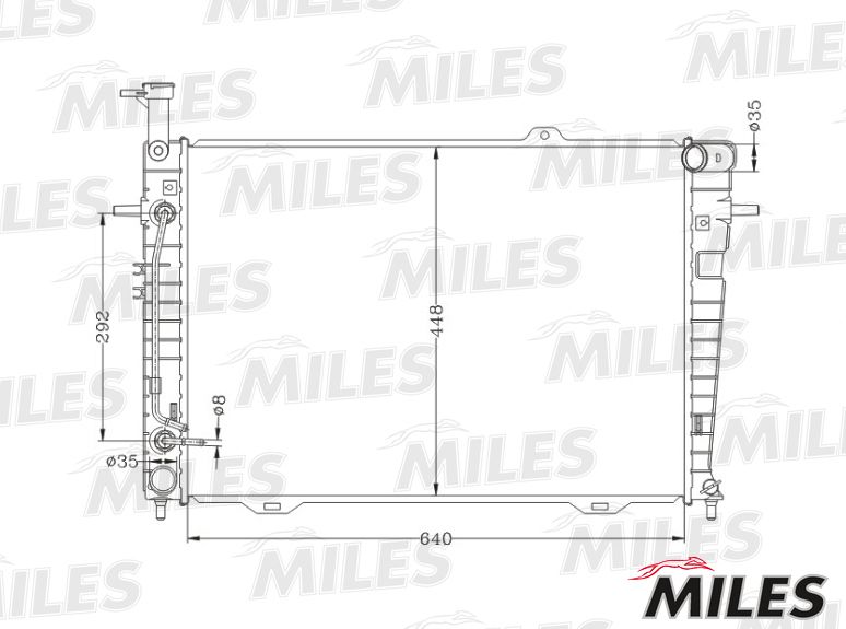Радиатор, охлаждение двигателя MILES ACRB352
