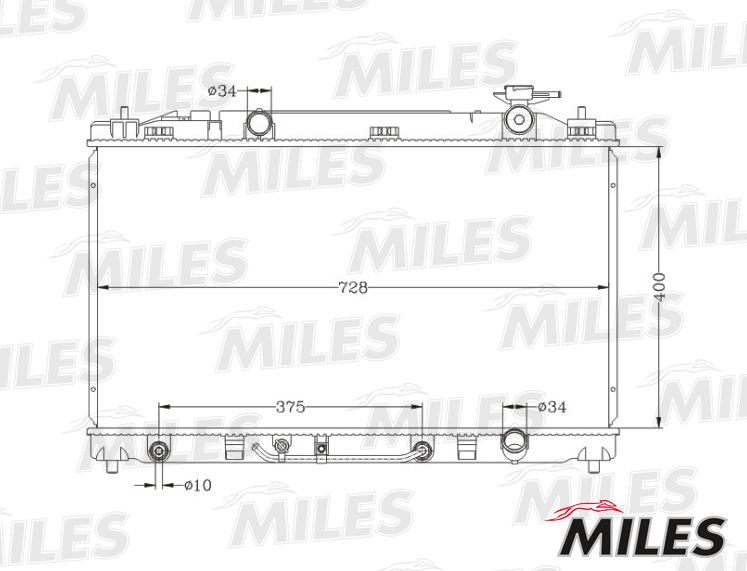 Радиатор, охлаждение двигателя MILES ACRB355