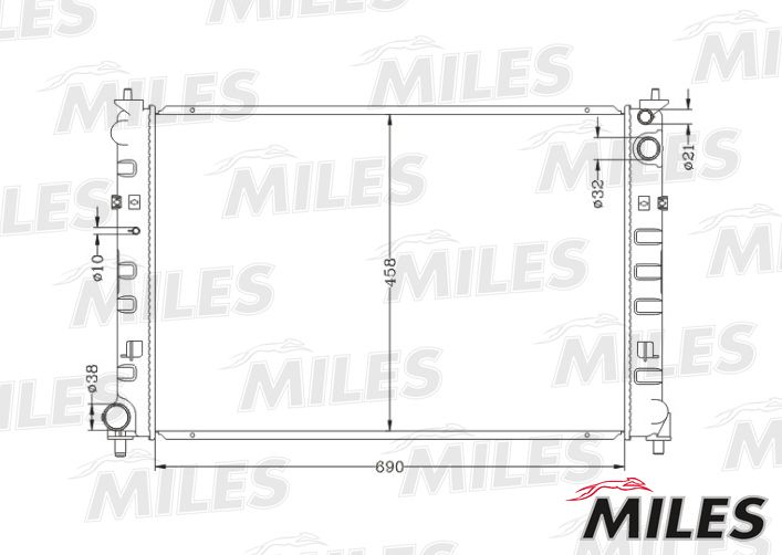 Радиатор, охлаждение двигателя MILES ACRB368
