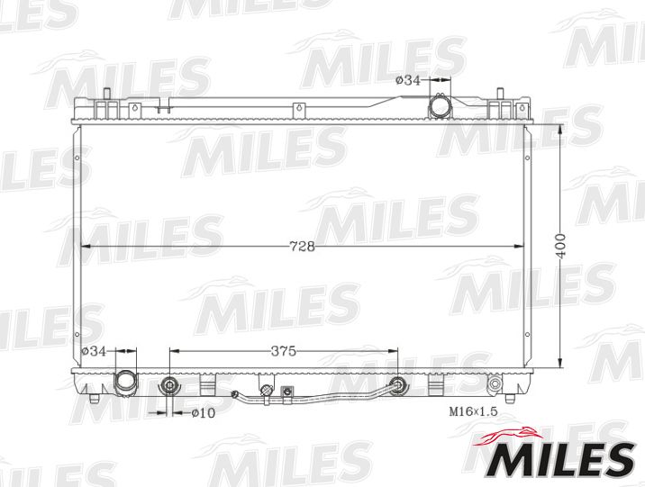 Радиатор, охлаждение двигателя MILES ACRB370