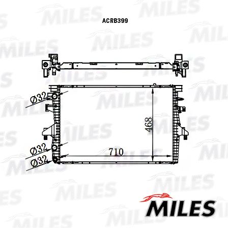 Радиатор, охлаждение двигателя MILES ACRB399