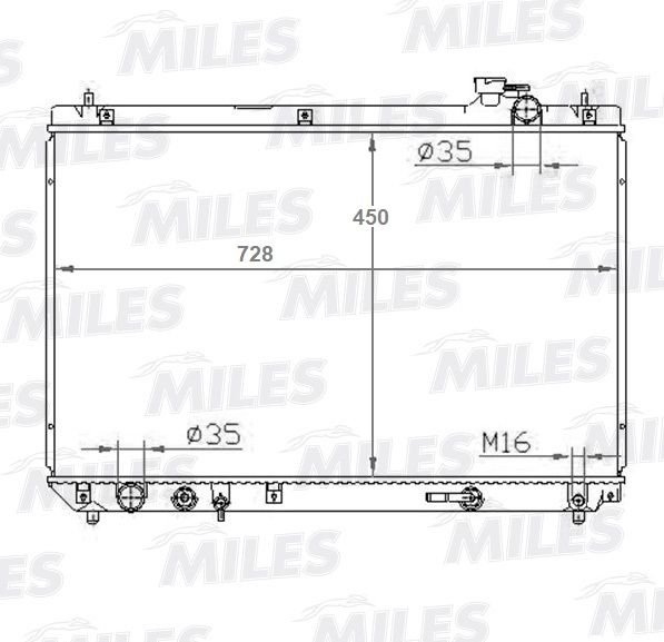 Радиатор, охлаждение двигателя MILES ACRB420