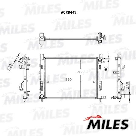Радиатор, охлаждение двигателя MILES ACRB443