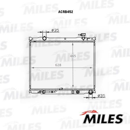 Радиатор, охлаждение двигателя MILES ACRB452