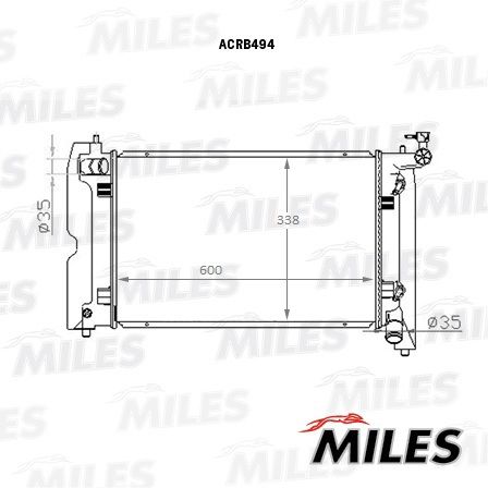 Радиатор, охлаждение двигателя MILES ACRB494