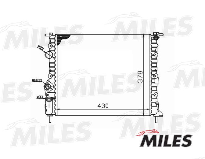 Радиатор, охлаждение двигателя MILES ACRM006