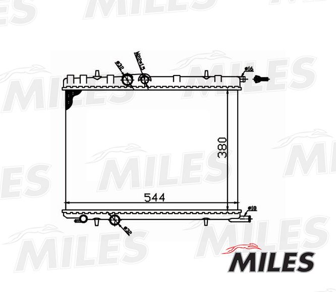 Радиатор, охлаждение двигателя MILES ACRM010