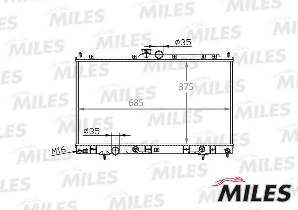 Радиатор, охлаждение двигателя MILES ACRM018