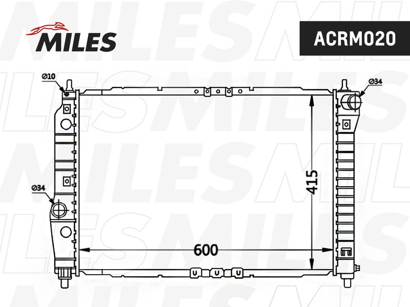 Радиатор, охлаждение двигателя MILES ACRM020