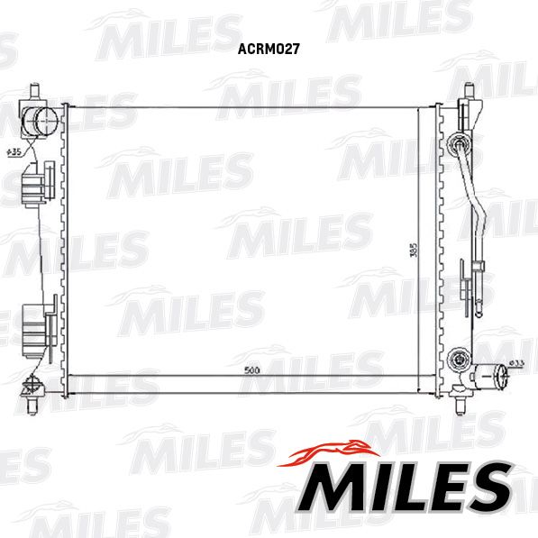 Радиатор, охлаждение двигателя MILES ACRM027