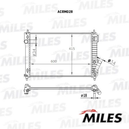 Радиатор, охлаждение двигателя MILES ACRM028