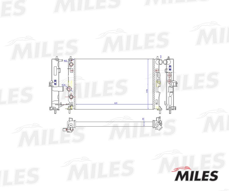 Радиатор, охлаждение двигателя MILES ACRM070