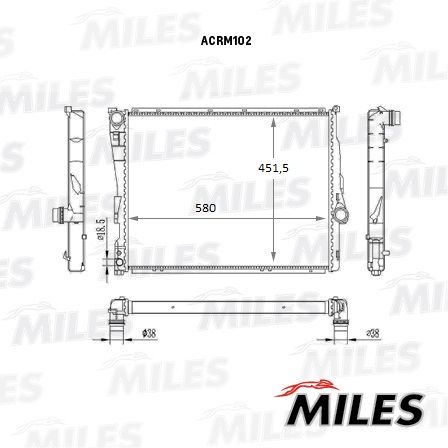Радиатор, охлаждение двигателя MILES ACRM102