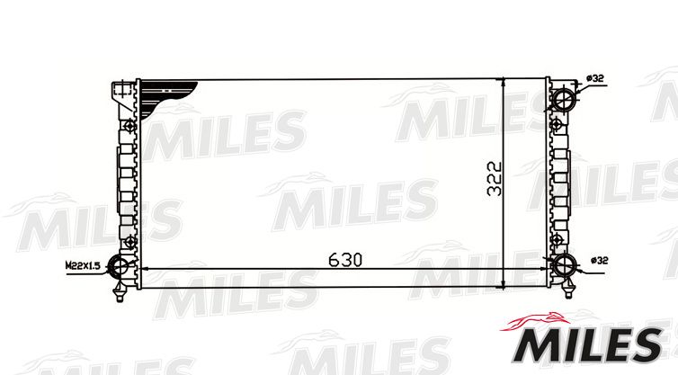 Радиатор, охлаждение двигателя MILES ACRM127