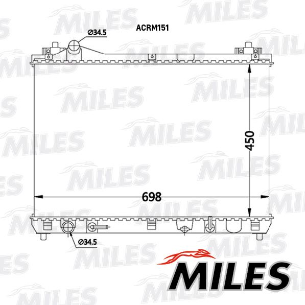 Радиатор, охлаждение двигателя MILES ACRM151
