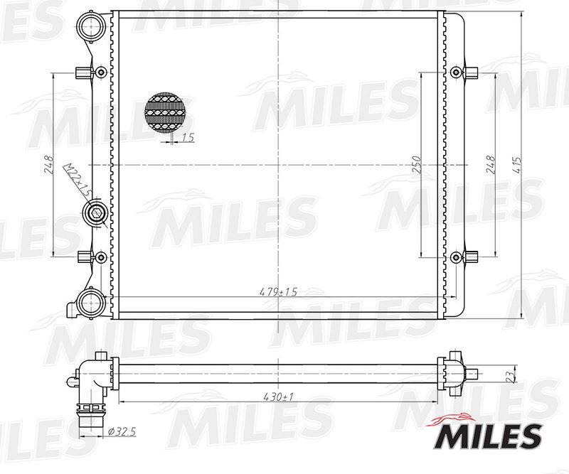 Радиатор, охлаждение двигателя MILES ACRM164