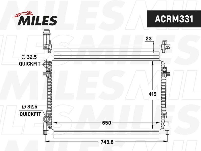 Радиатор, охлаждение двигателя MILES ACRM331