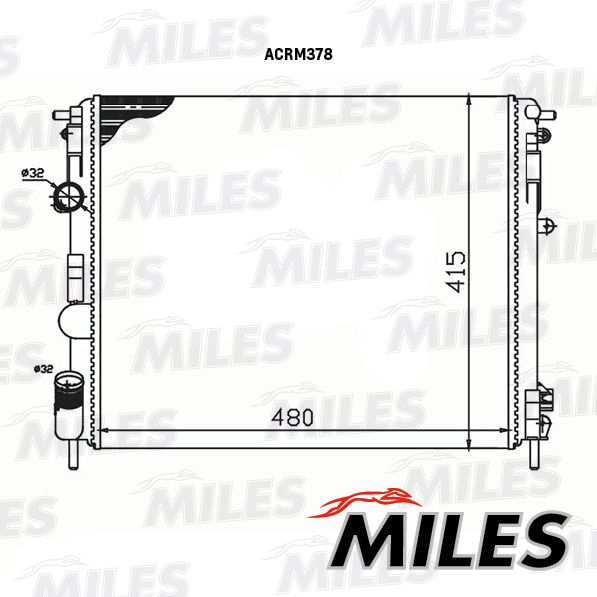 Радиатор, охлаждение двигателя MILES ACRM378