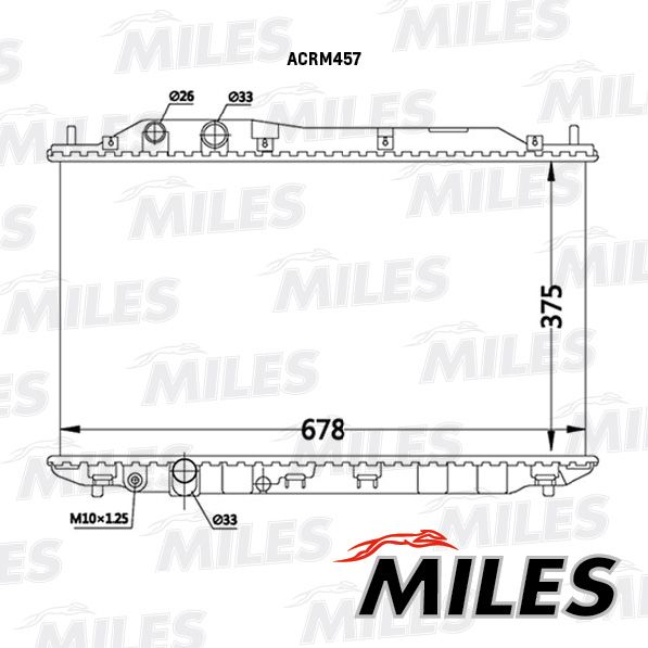 Радиатор, охлаждение двигателя MILES ACRM457