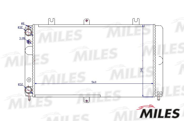Радиатор, охлаждение двигателя MILES ACRM483
