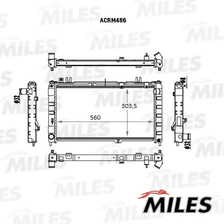 Радиатор, охлаждение двигателя MILES ACRM486