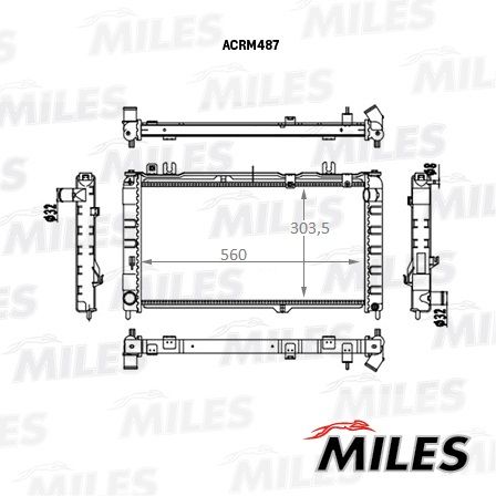 Радиатор, охлаждение двигателя MILES ACRM487