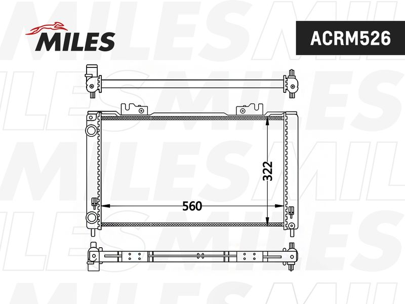Радиатор, охлаждение двигателя MILES ACRM526