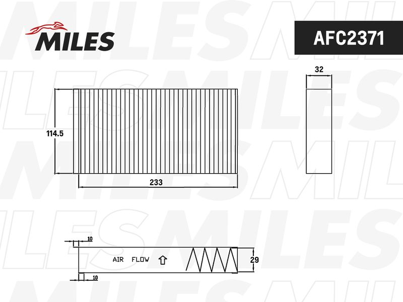 Фильтр, воздух во внутренном пространстве MILES AFC2371