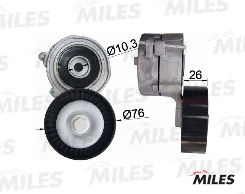Натяжитель ремня, клиновой зубча MILES AG00043