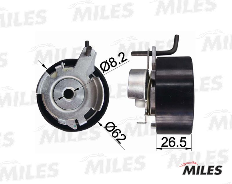 Натяжной ролик, ремень ГРМ MILES AG02009