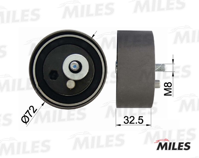 Натяжной ролик, ремень ГРМ MILES AG02098