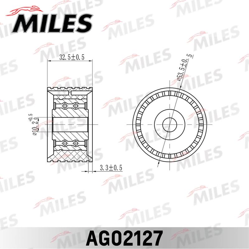 Паразитный / Ведущий ролик, зубчатый ремень MILES AG02127