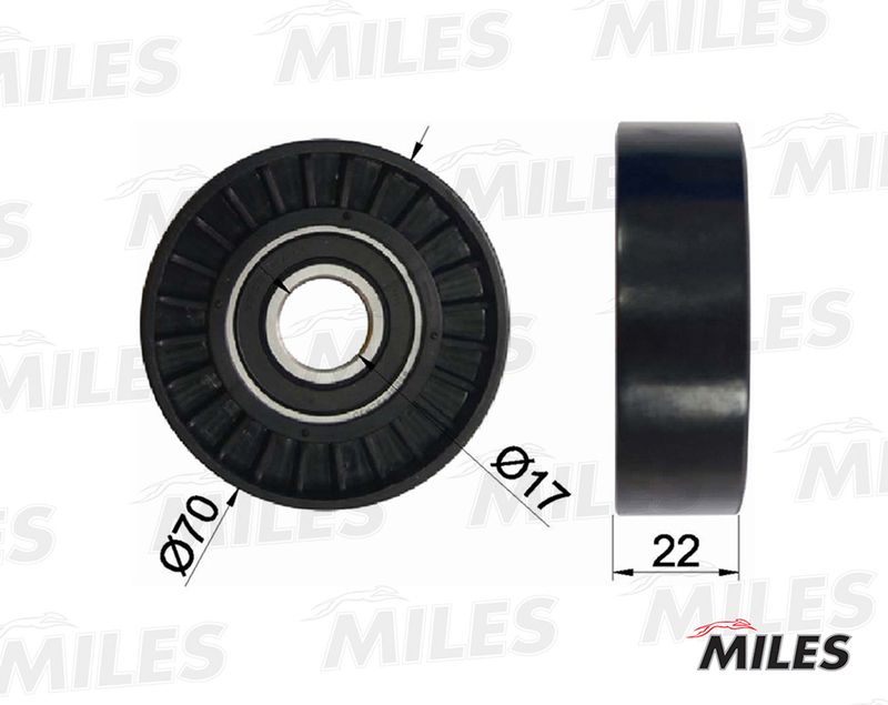 Паразитный / ведущий ролик, поликлиновой ремень MILES AG03055