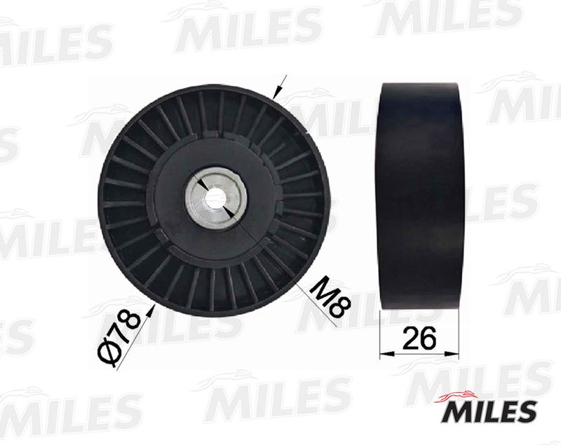 Натяжной ролик, поликлиновой ремень MILES AG03115