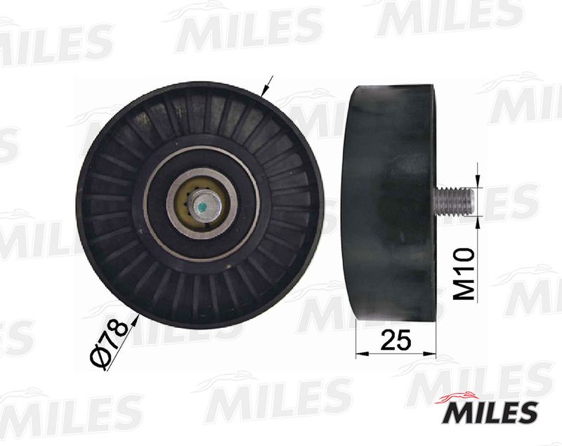 Паразитный / ведущий ролик, поликлиновой ремень MILES AG03126