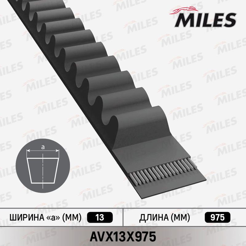 Клиновой ремень MILES AVX13X975