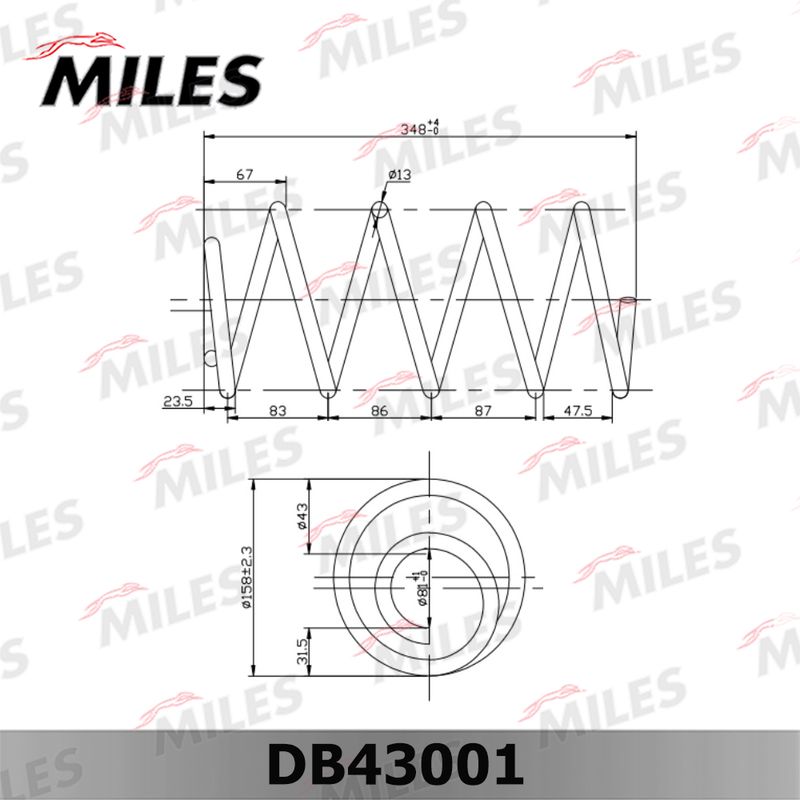 Пружина ходовой части MILES DB43001