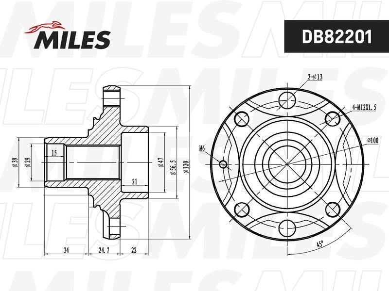 Ступица колеса MILES DB82201