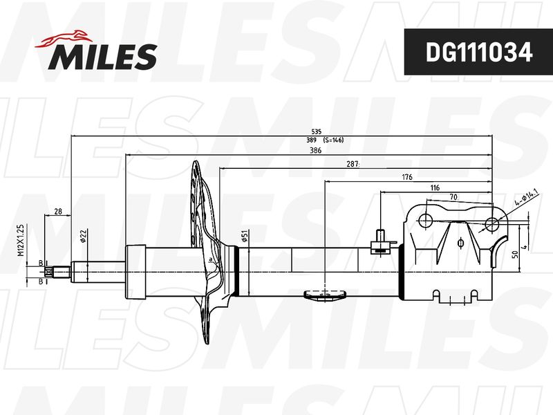 Амортизатор MILES DG111034