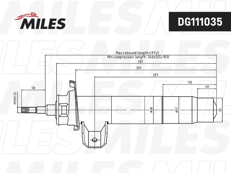 Амортизатор MILES DG111035