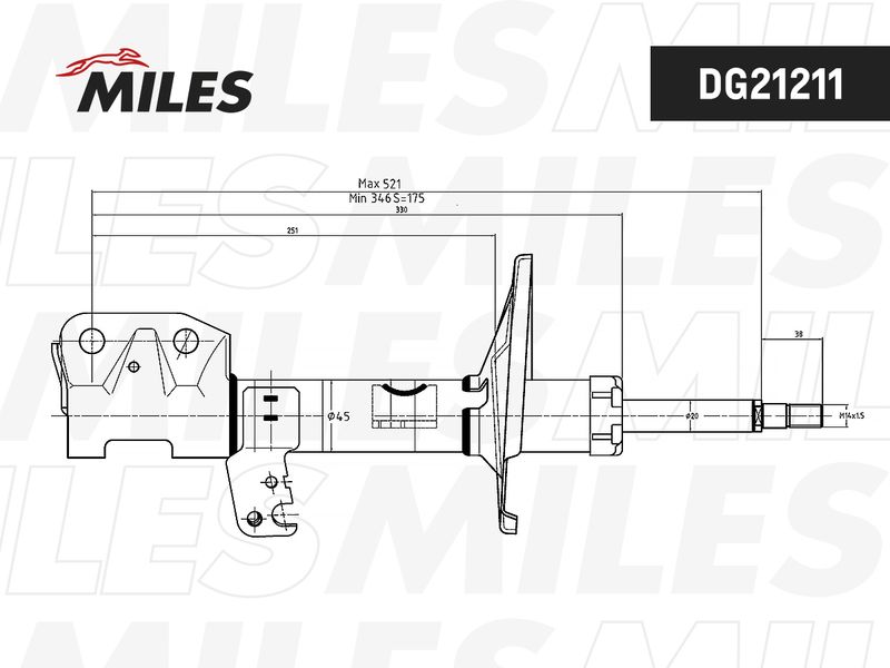 Амортизатор MILES DG21211